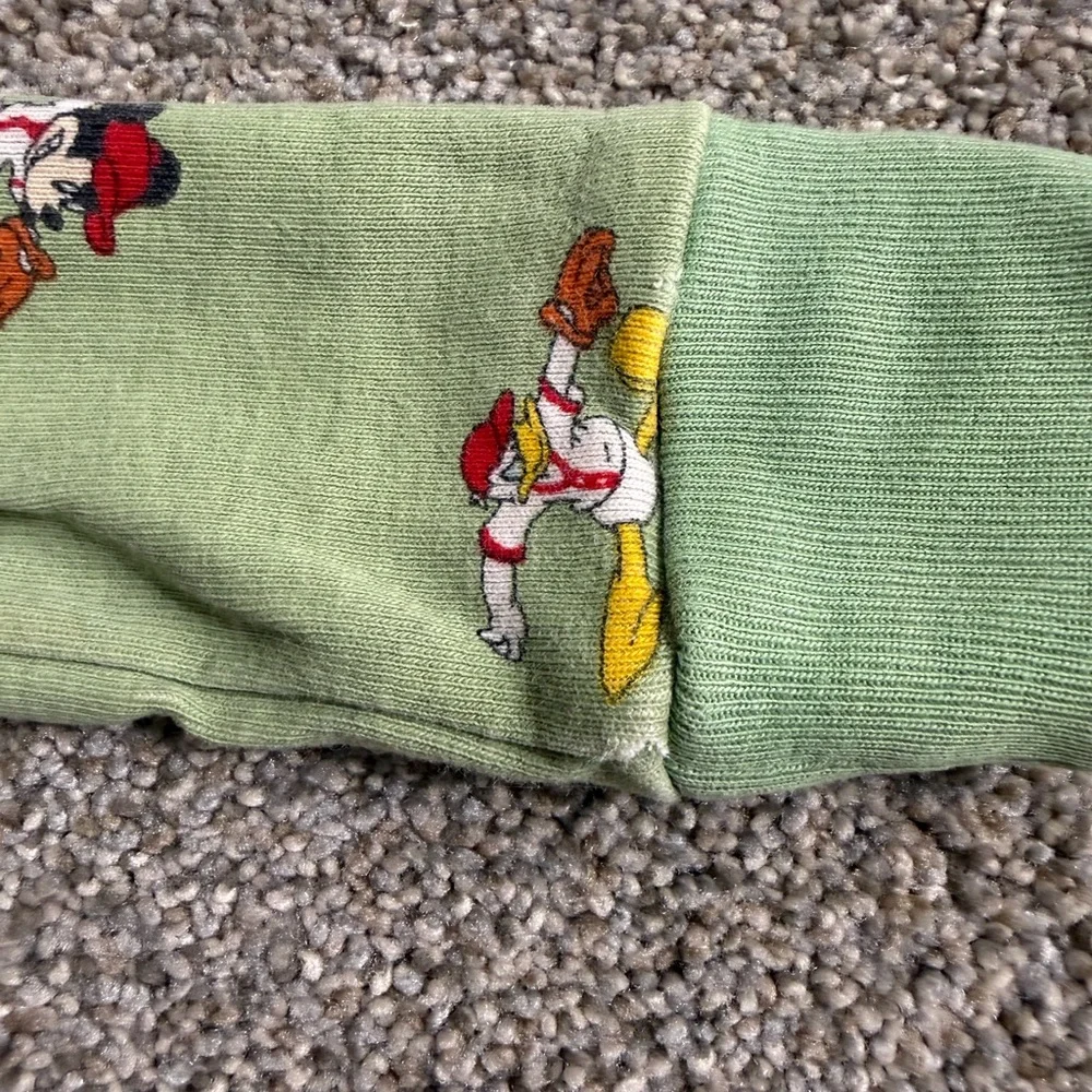 Janie and Jack Good Night Pajama in Disney Mickey Mouse Baseball Green Size 3